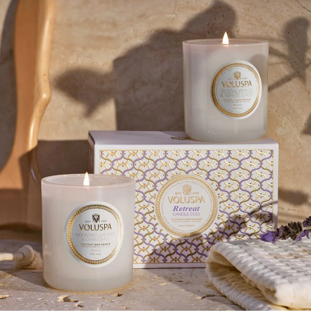 Voluspa Retreat Candle Duo in Cream